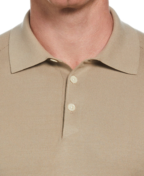 Solid Tech Knit Texture Polo (Aluminum) 