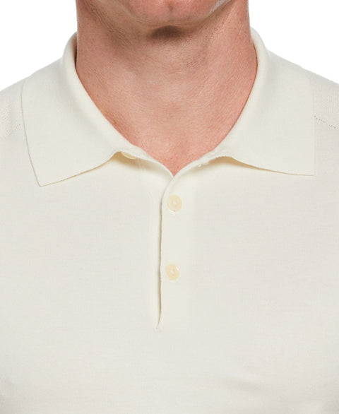Solid Tech Knit Texure Polo  (Egret) 