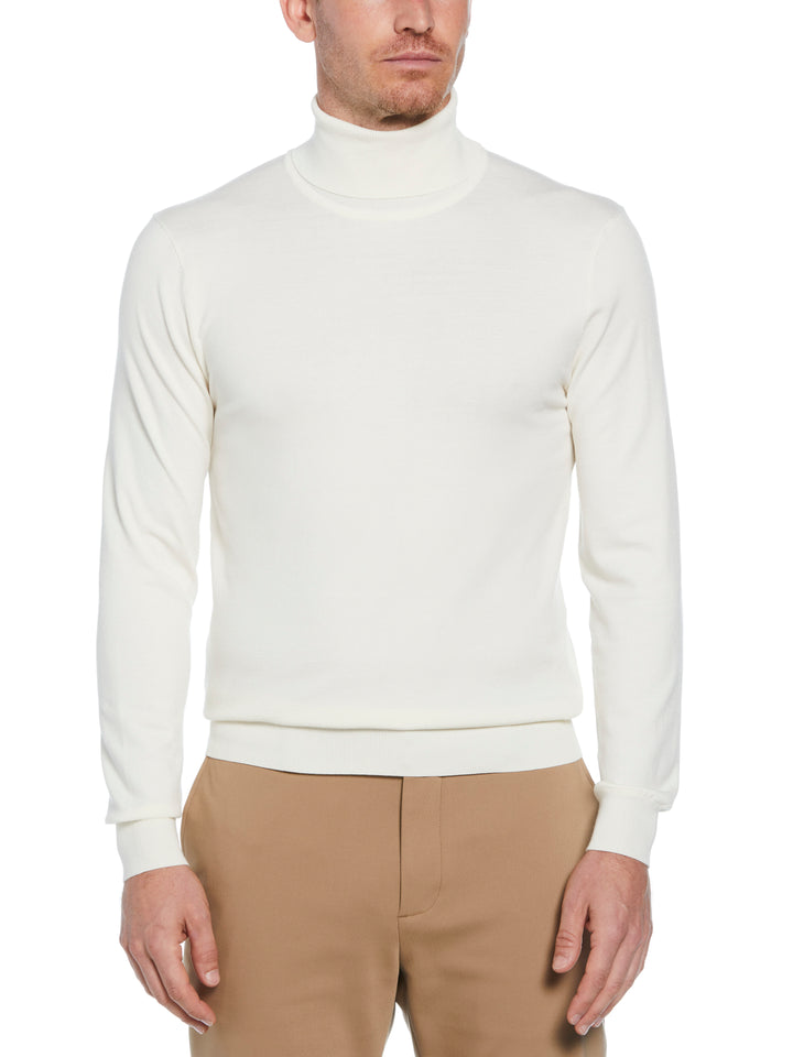 Solid Tech Turtleneck Sweater (Egret) 