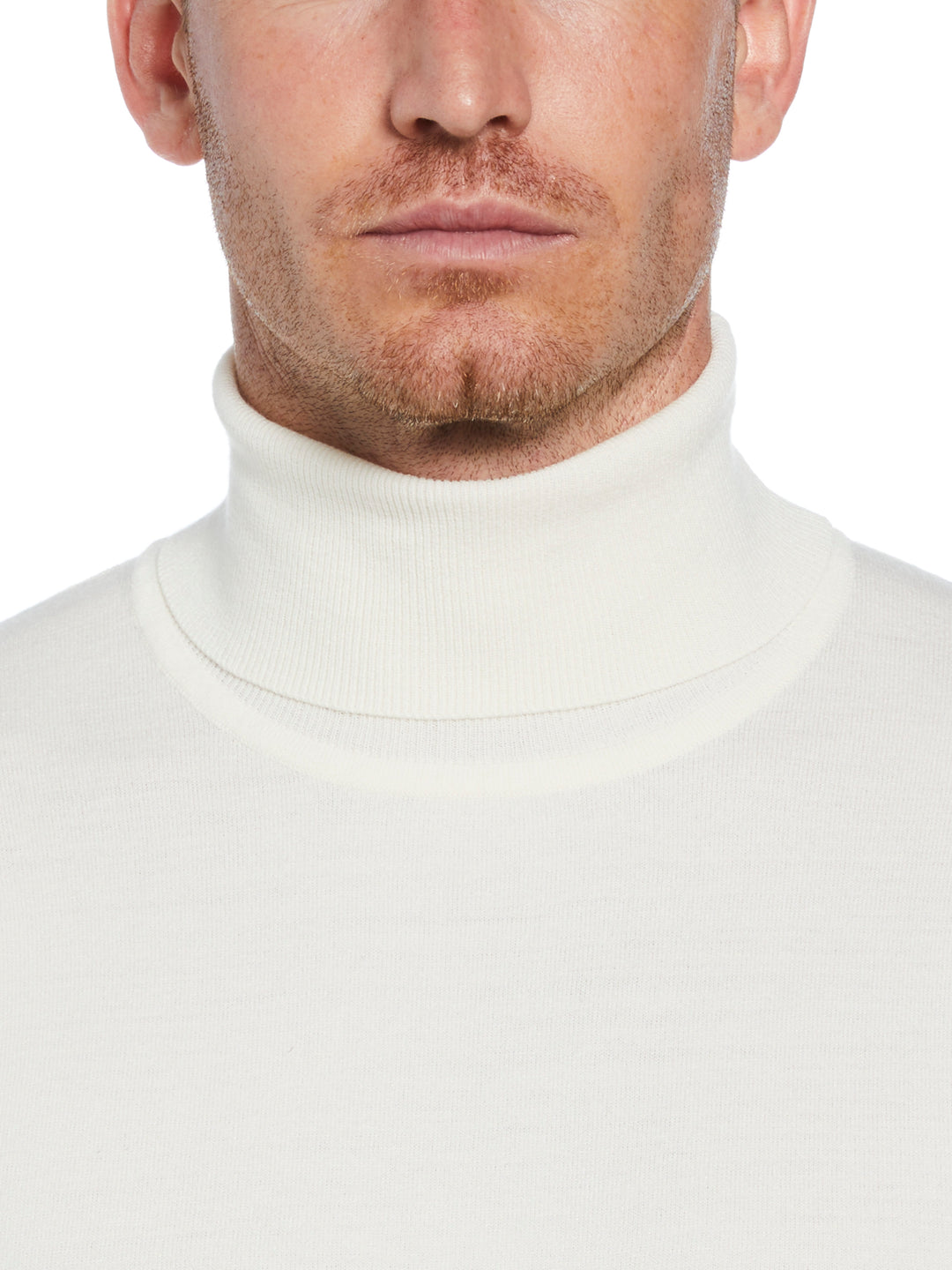 Solid Tech Turtleneck Sweater (Egret) 