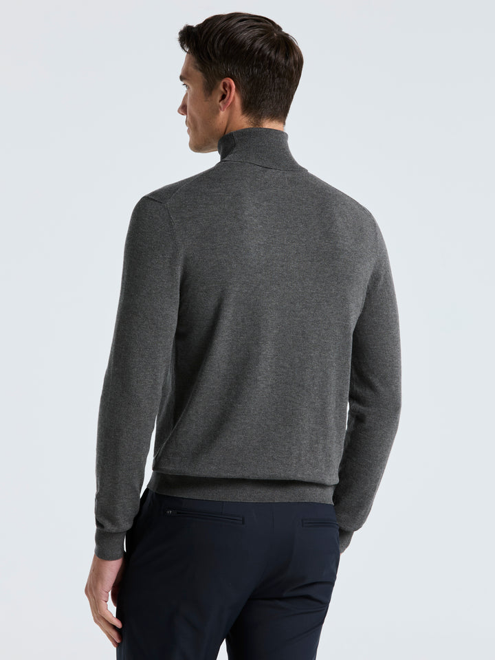 Solid Tech Turtleneck Sweater (Lava Smoke Htr) 
