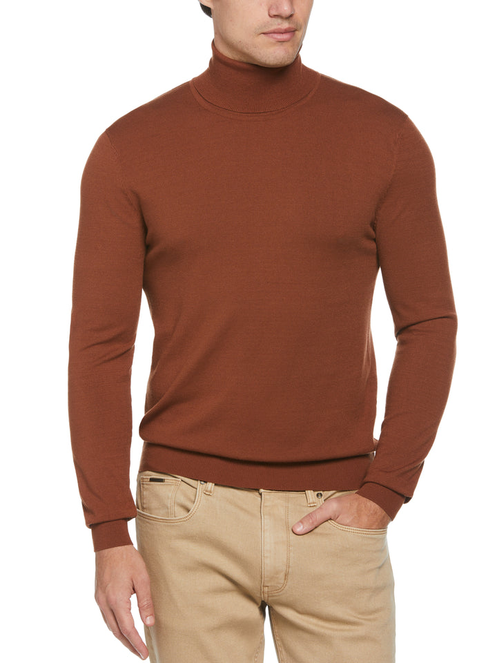 Solid Tech Turtleneck Sweater (Cambridge Brown) 