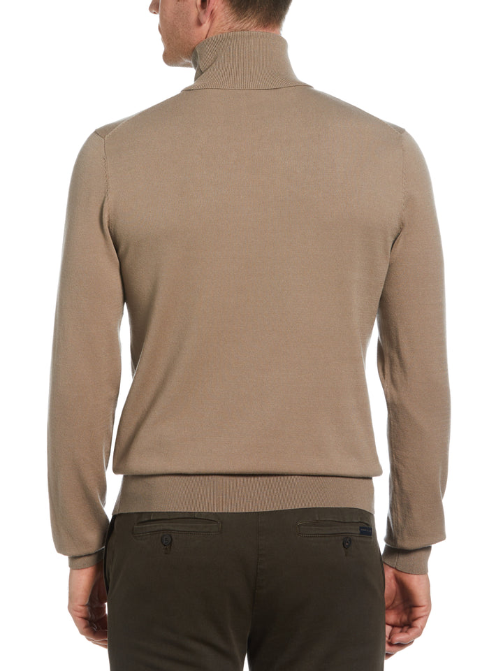 Solid Tech Turtleneck Sweater (Desert Taupe) 