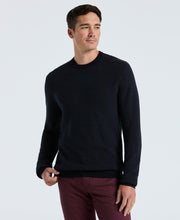 Space Dye Texture Crew Neck Sweater (Dark Sapphire) 