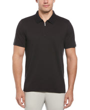 Split Color Zip Polo Shirt (Black) 
