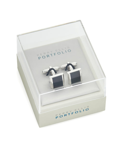 Square Black Cuff Links (Blk) 