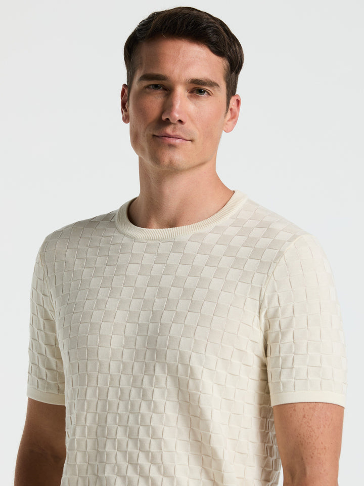Square Pattern Crew Neck Sweater (Birch) 