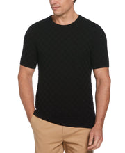 Square Pattern Crew Neck Sweater (Black) 