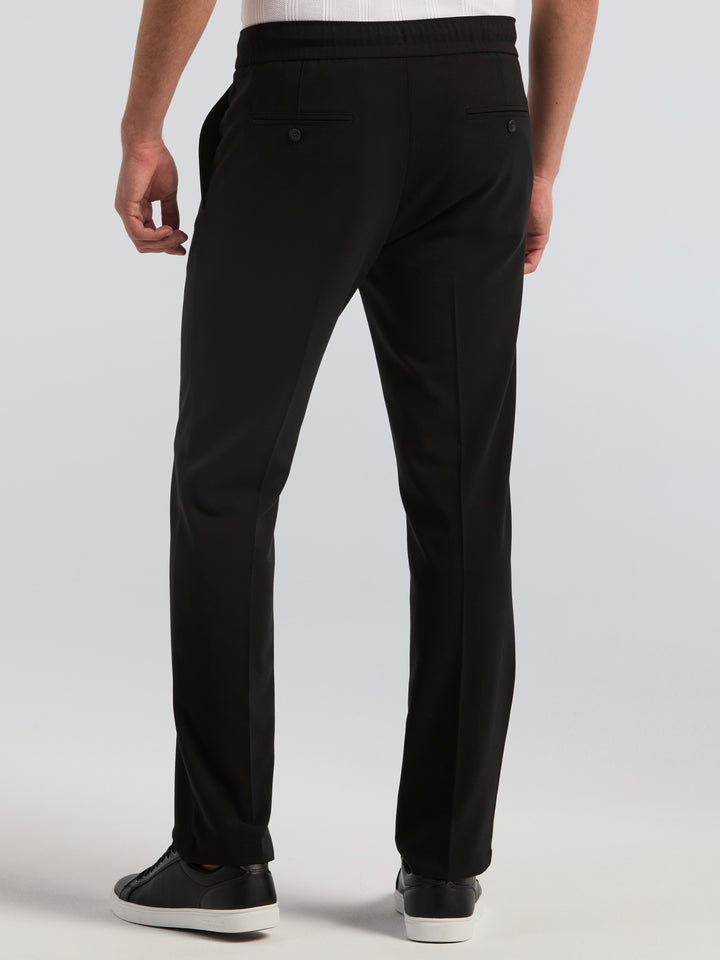 Straight Fit Oxford Drawstring Dress Pant (Black) 