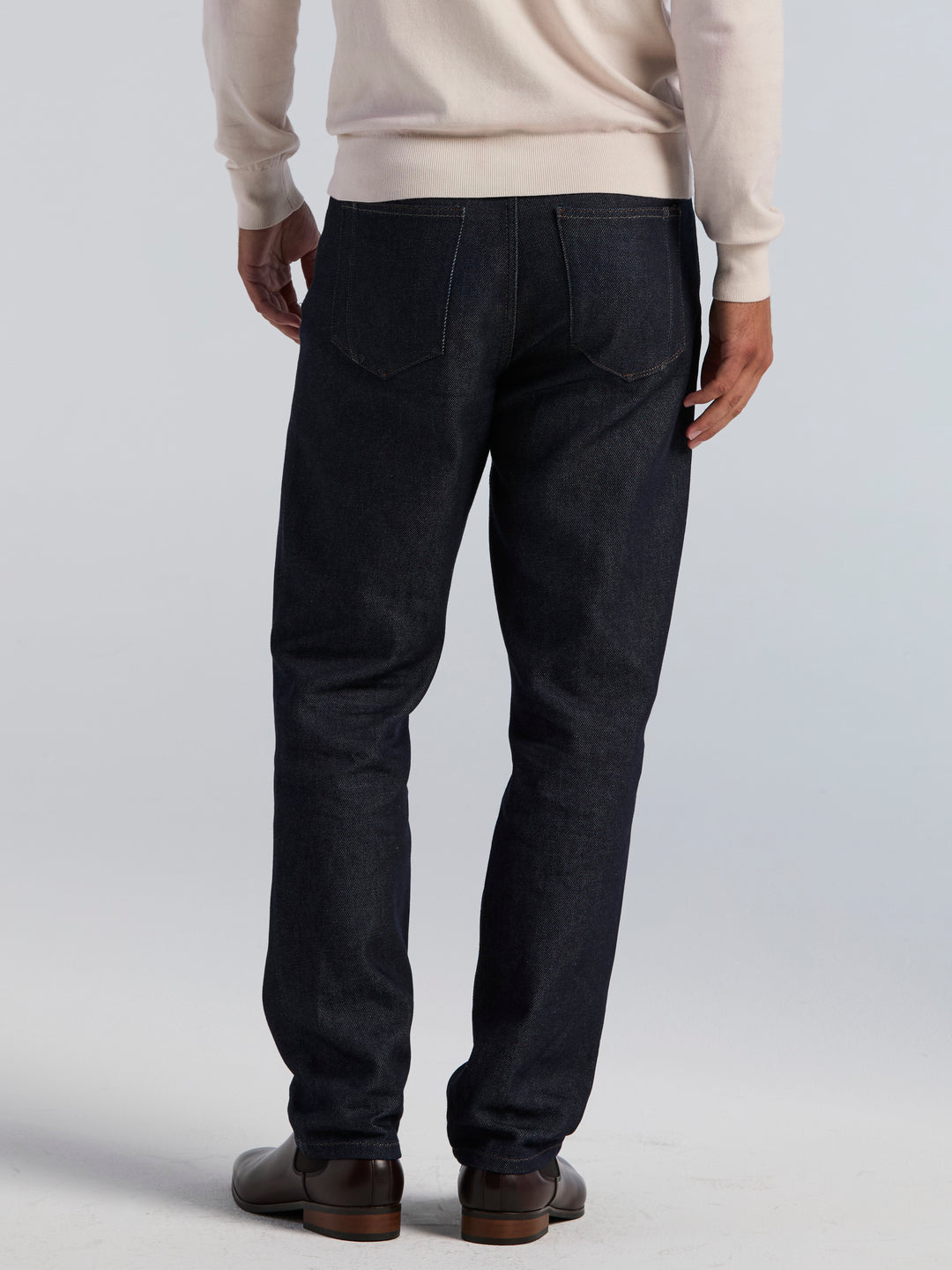 Straight Rigid Raw Cotton Denim 5-Pocket Pant (Dark Indigo) 