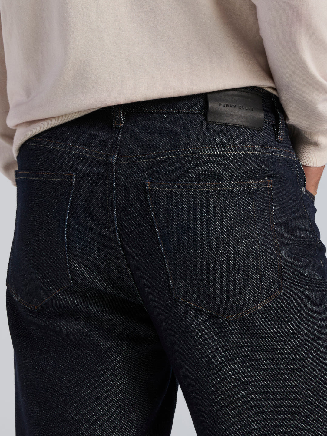 Straight Rigid Raw Cotton Denim 5-Pocket Pant (Dark Indigo) 