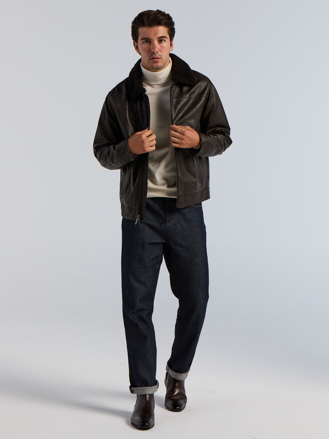 Straight Rigid Raw Cotton Denim 5-Pocket Pant (Dark Indigo) 