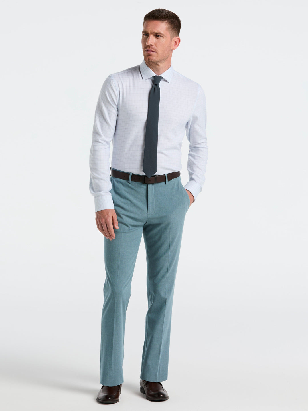 Stretch Checkered Shirt (Indigo) 
