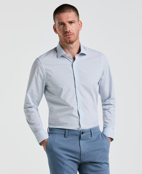 Stretch Checkered Shirt (Blue) 