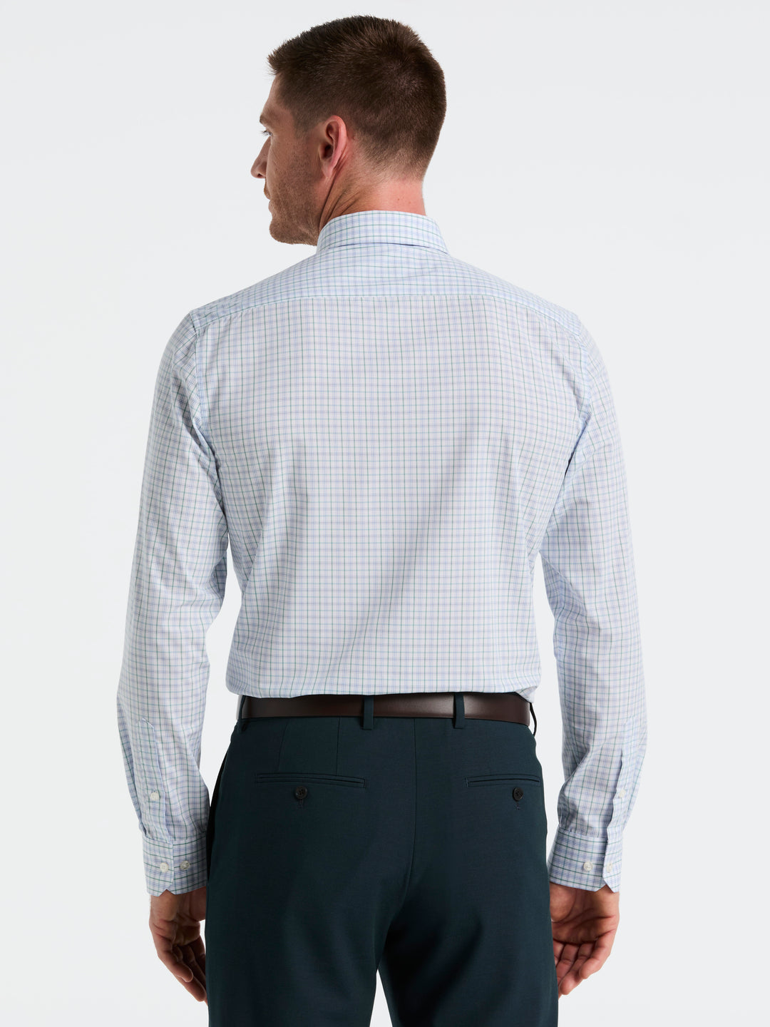 Stretch Checkered Shirt (Blue) 