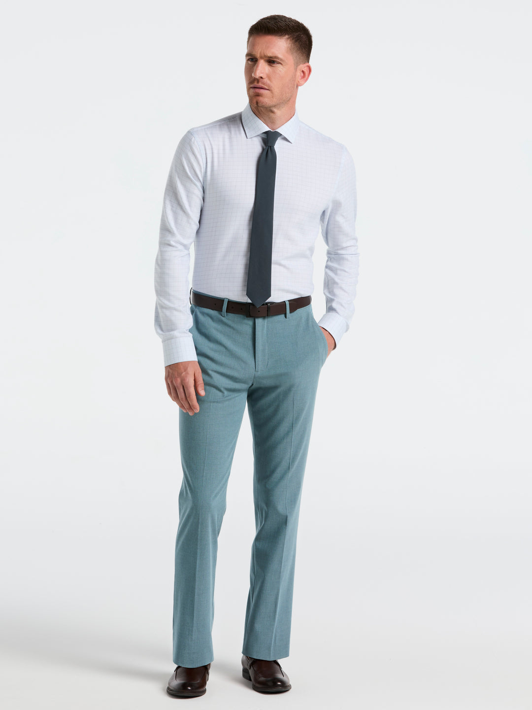 Stretch Checkered Shirt (Indigo) 