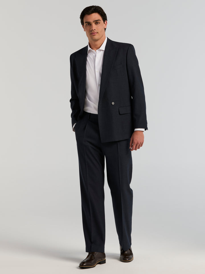 Double Breasted Suit Jacket - Stretch (Dark Sapphire) 