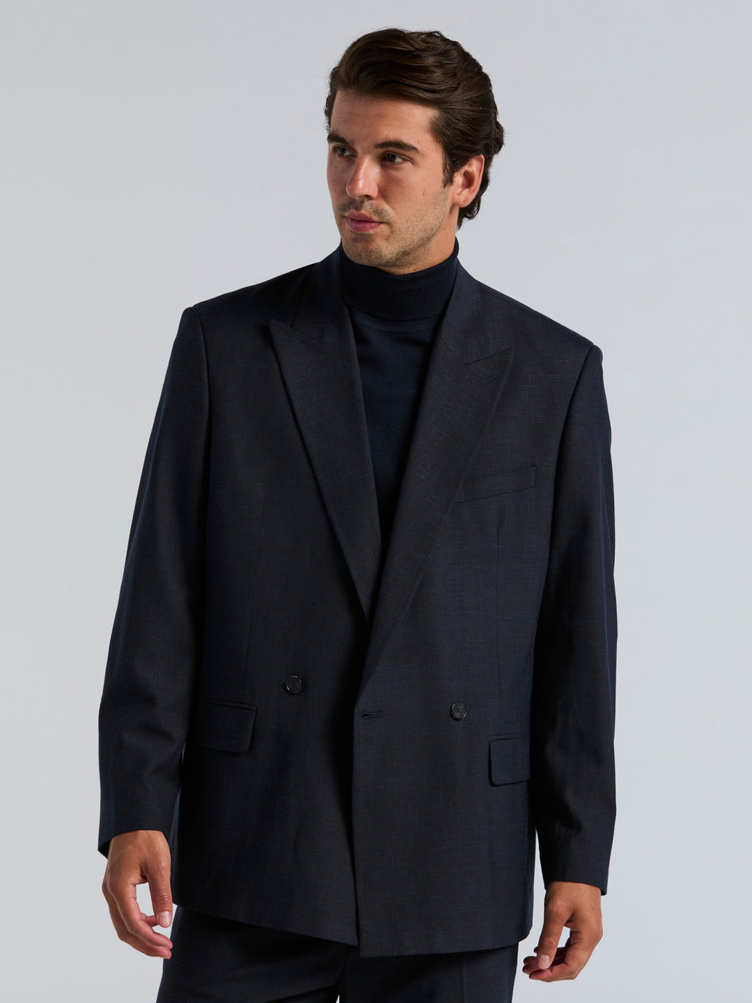 Stretch Double Breasted Suit Jacket