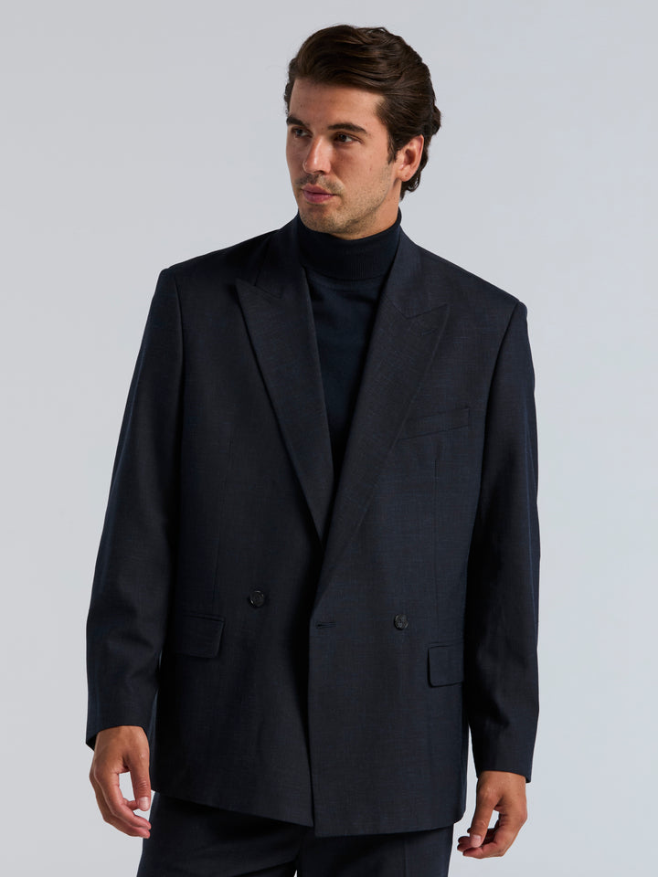 Stretch Double Breasted Suit Jacket