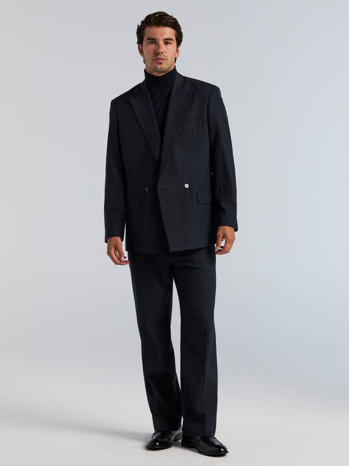 Stretch Double Breasted Suit Jacket
