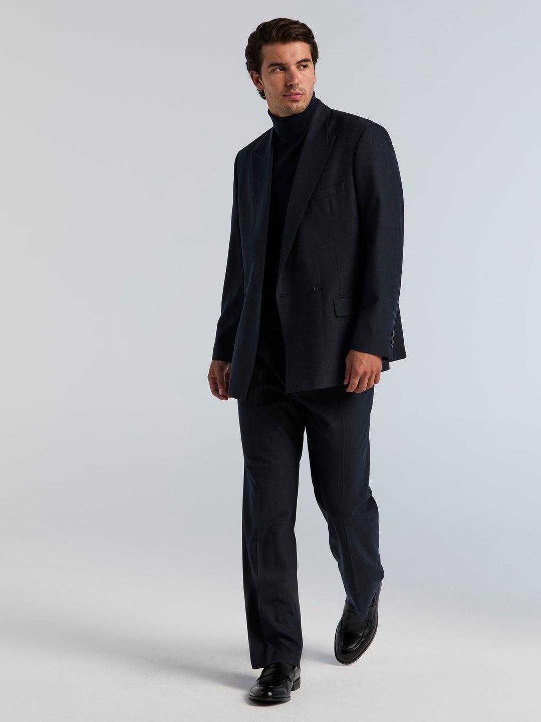 Stretch Double Breasted Suit Jacket