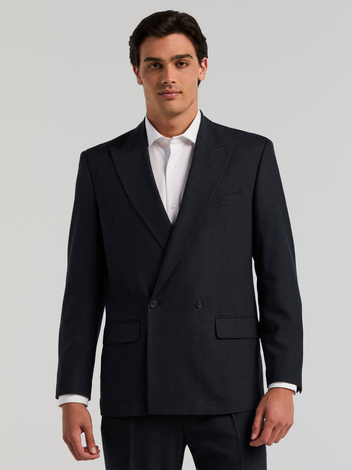 Stretch Double Breasted Suit Jacket