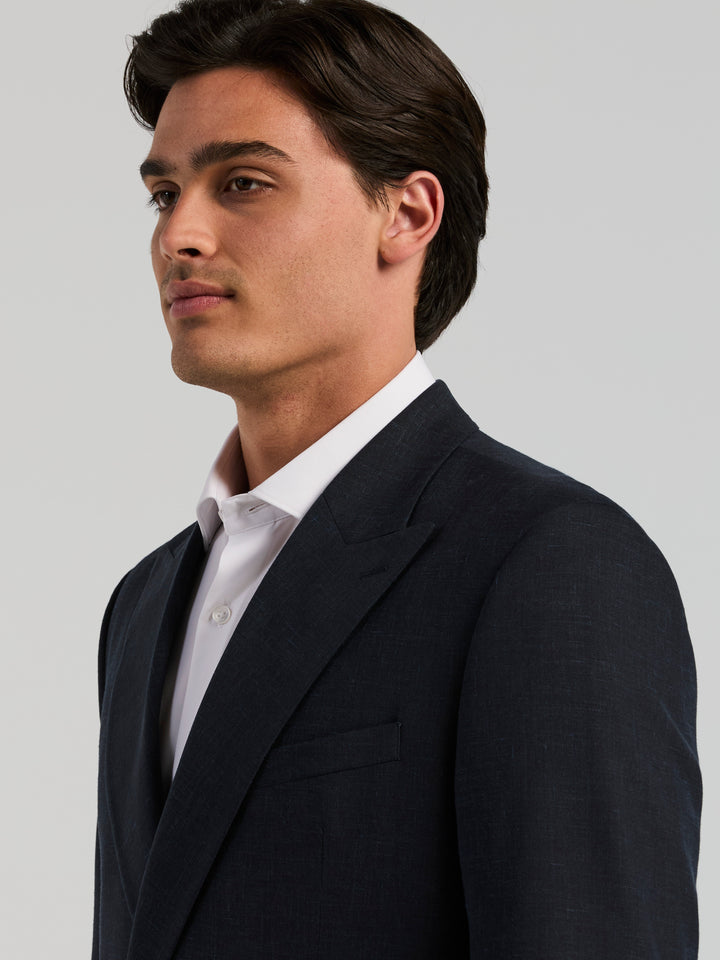 Double Breasted Suit Jacket - Stretch (Dark Sapphire) 