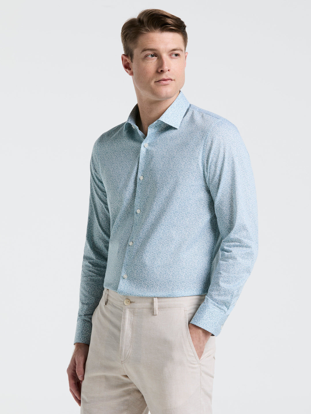 Stretch Floral Print Shirt (Marina) 