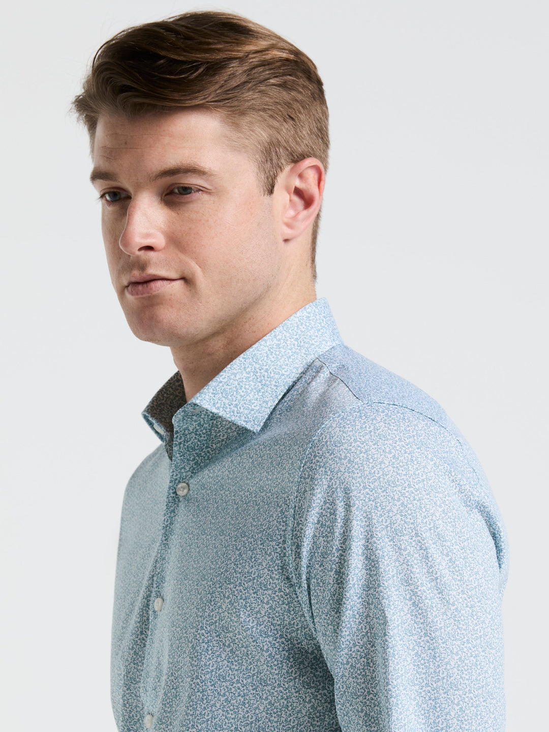 Stretch Floral Print Shirt (Marina) 