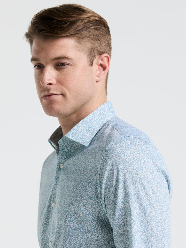 Stretch Floral Print Shirt (Marina) 