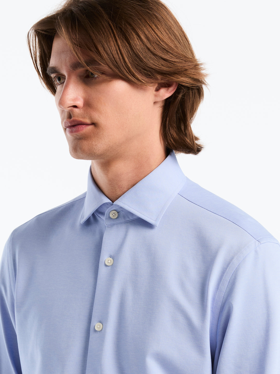 Stretch Knit Dress Shirt (Lt. Blue) 