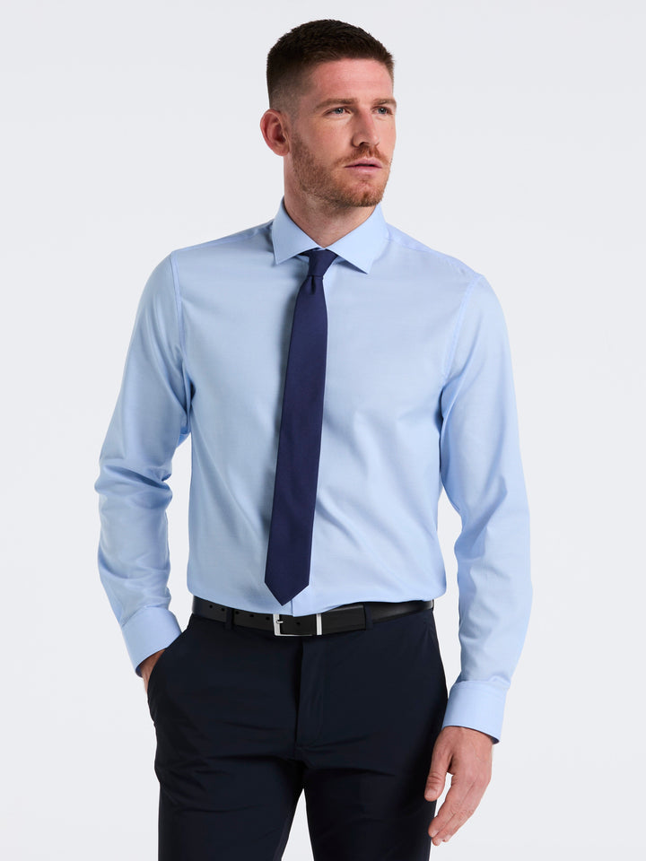 Stretch Micro Geo Print Shirt (Blue) 