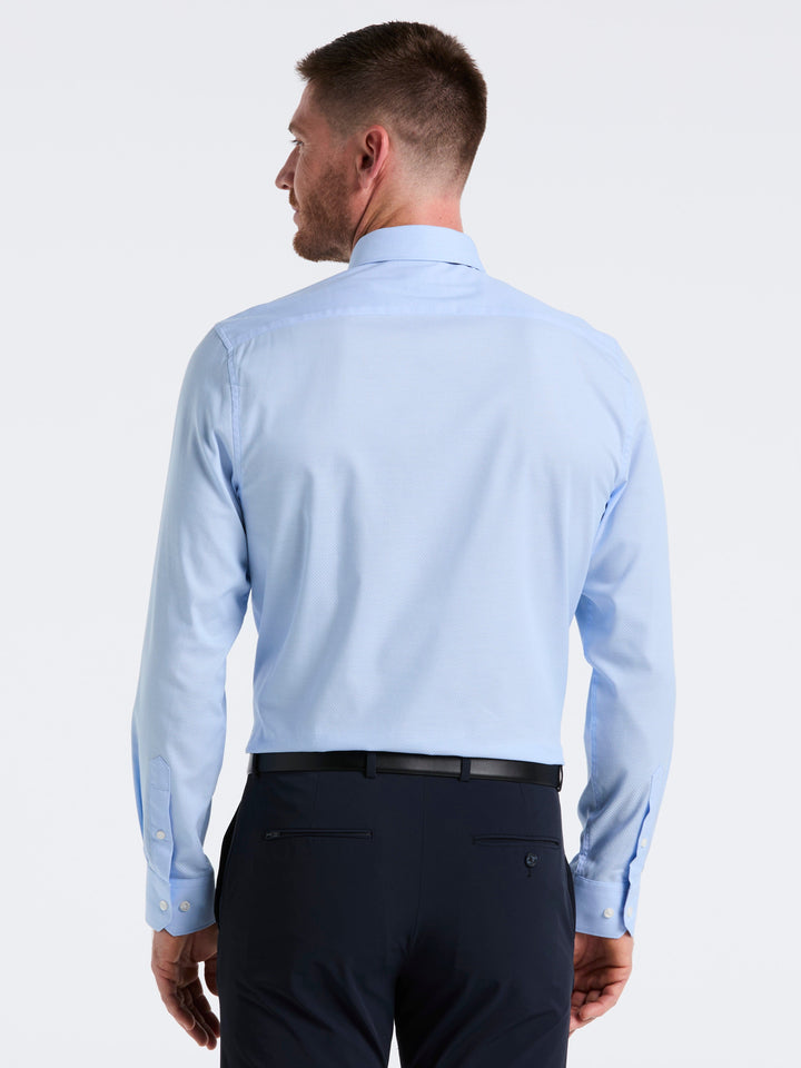 Stretch Micro Geo Print Shirt (Blue) 