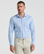 Stretch Micro Geo Print Shirt (Blue) 