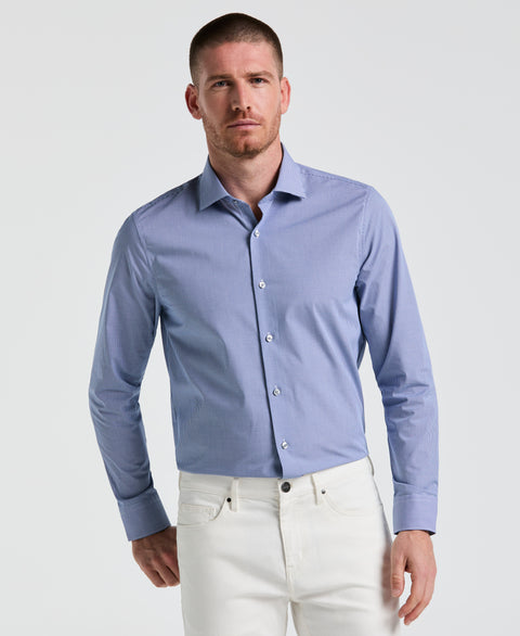 Stretch Micro Gingham Shirt (Denim) 
