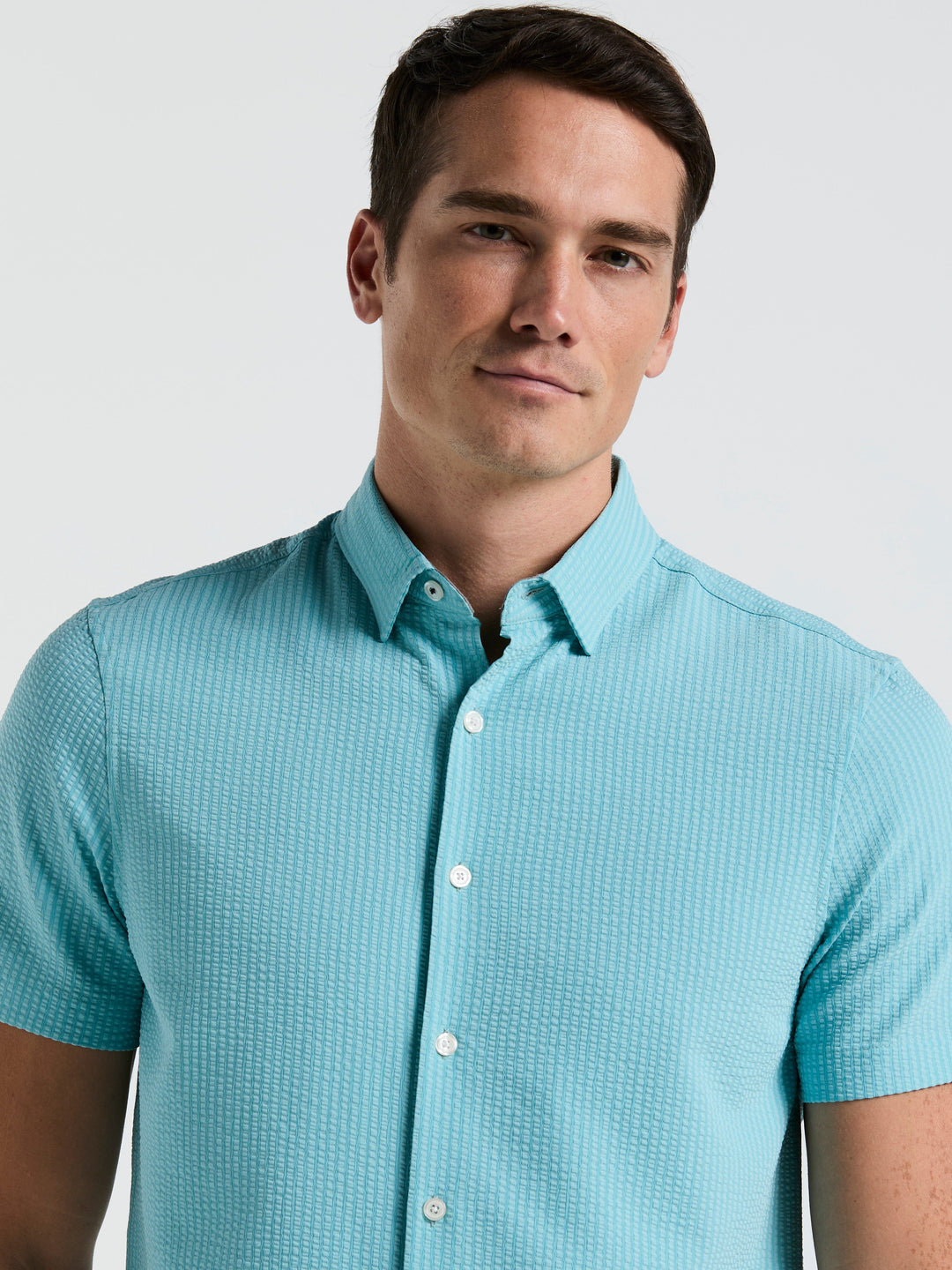 Solid Seersucker Slim Fit Shirt (Reef Waters) 