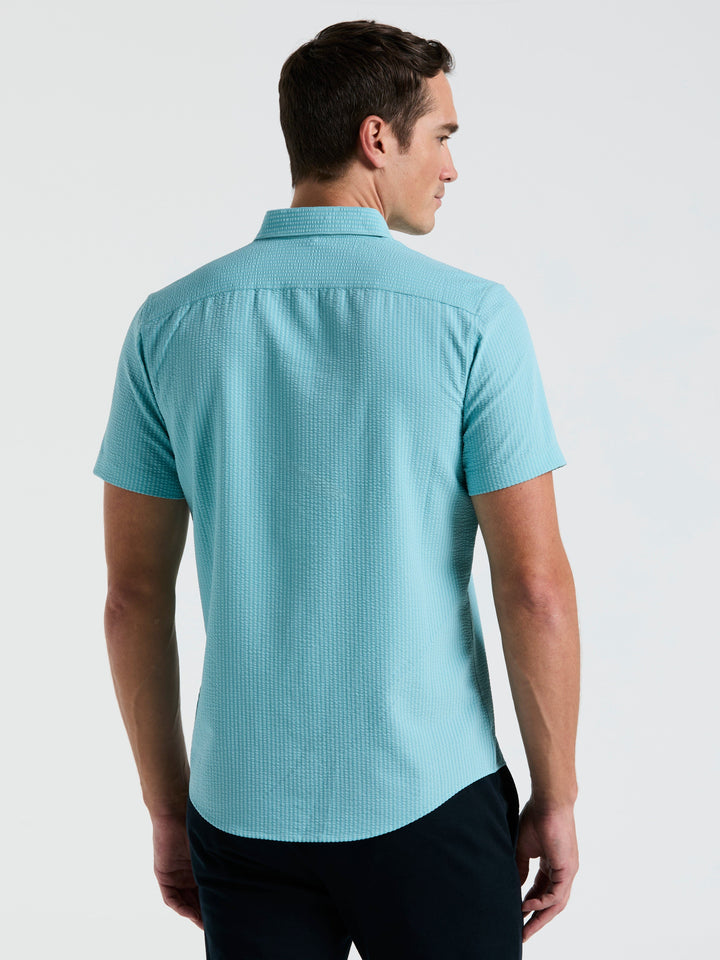 Solid Seersucker Slim Fit Shirt (Reef Waters) 