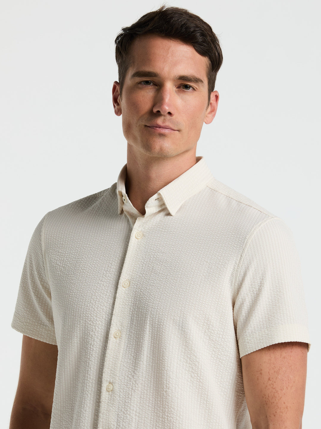Solid Seersucker Slim Fit Shirt (Birch)