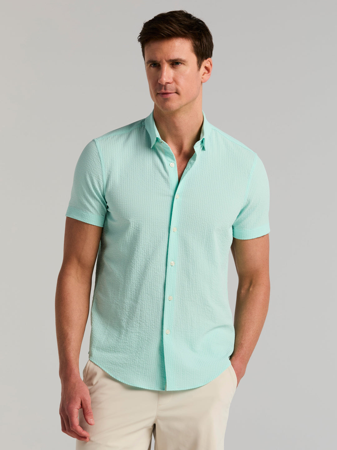 Stretch Seersucker Slim Fit Shirt