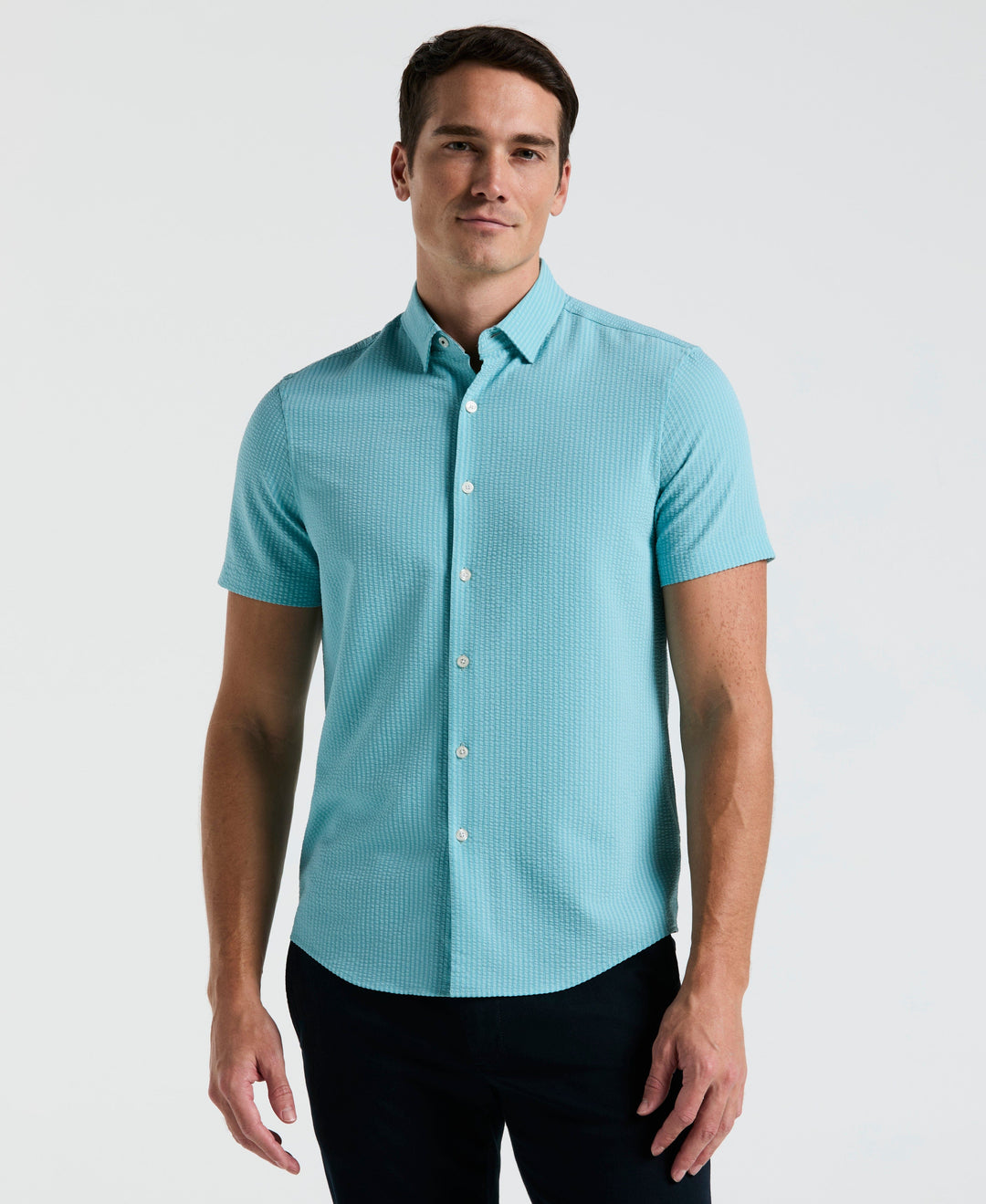 Solid Seersucker Slim Fit Shirt (Reef Waters) 
