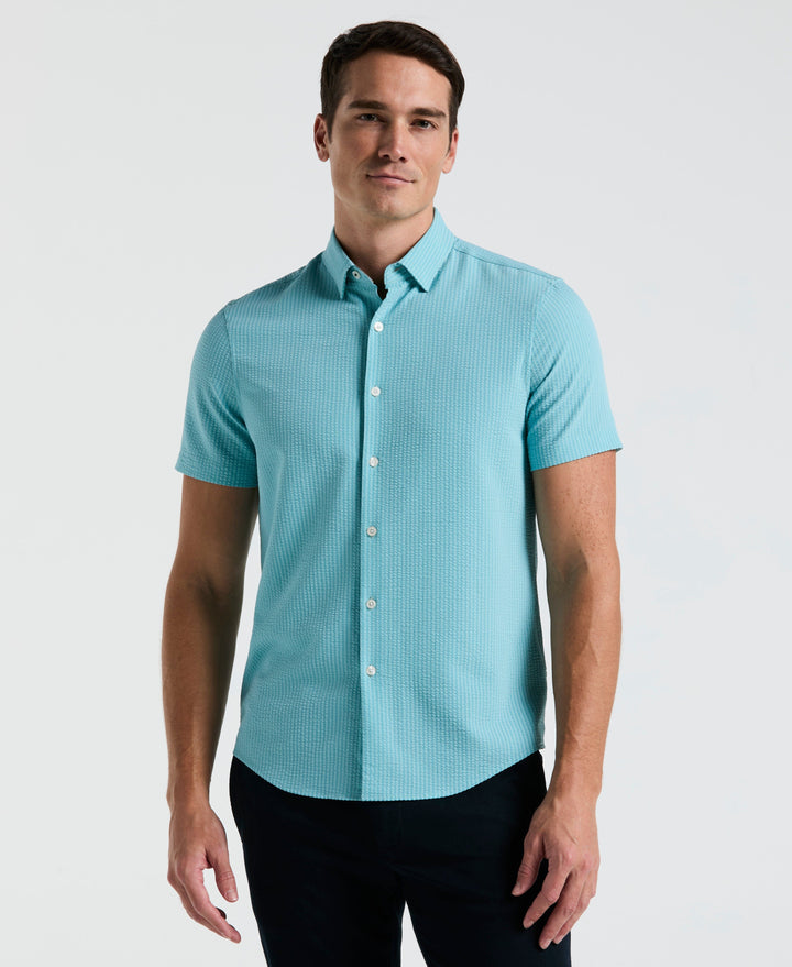 Solid Seersucker Slim Fit Shirt (Reef Waters) 
