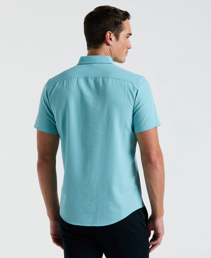 Solid Seersucker Slim Fit Shirt (Reef Waters) 