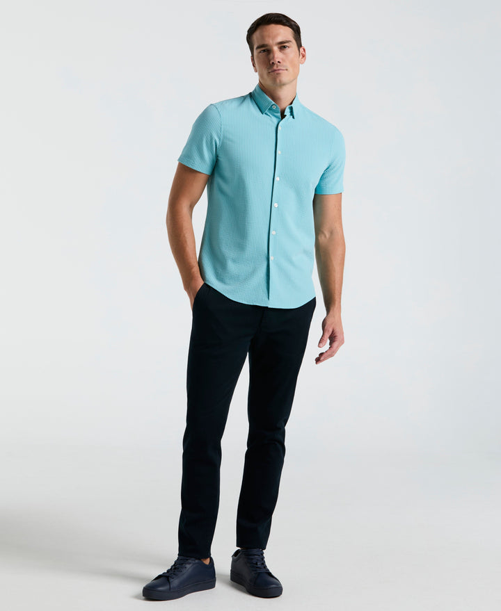 Solid Seersucker Slim Fit Shirt (Reef Waters) 