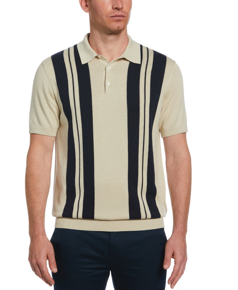 Striped Polo Sweater (Pelican) 