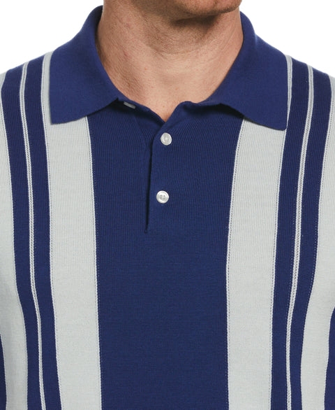 Striped Polo Sweater (Blueprint) 