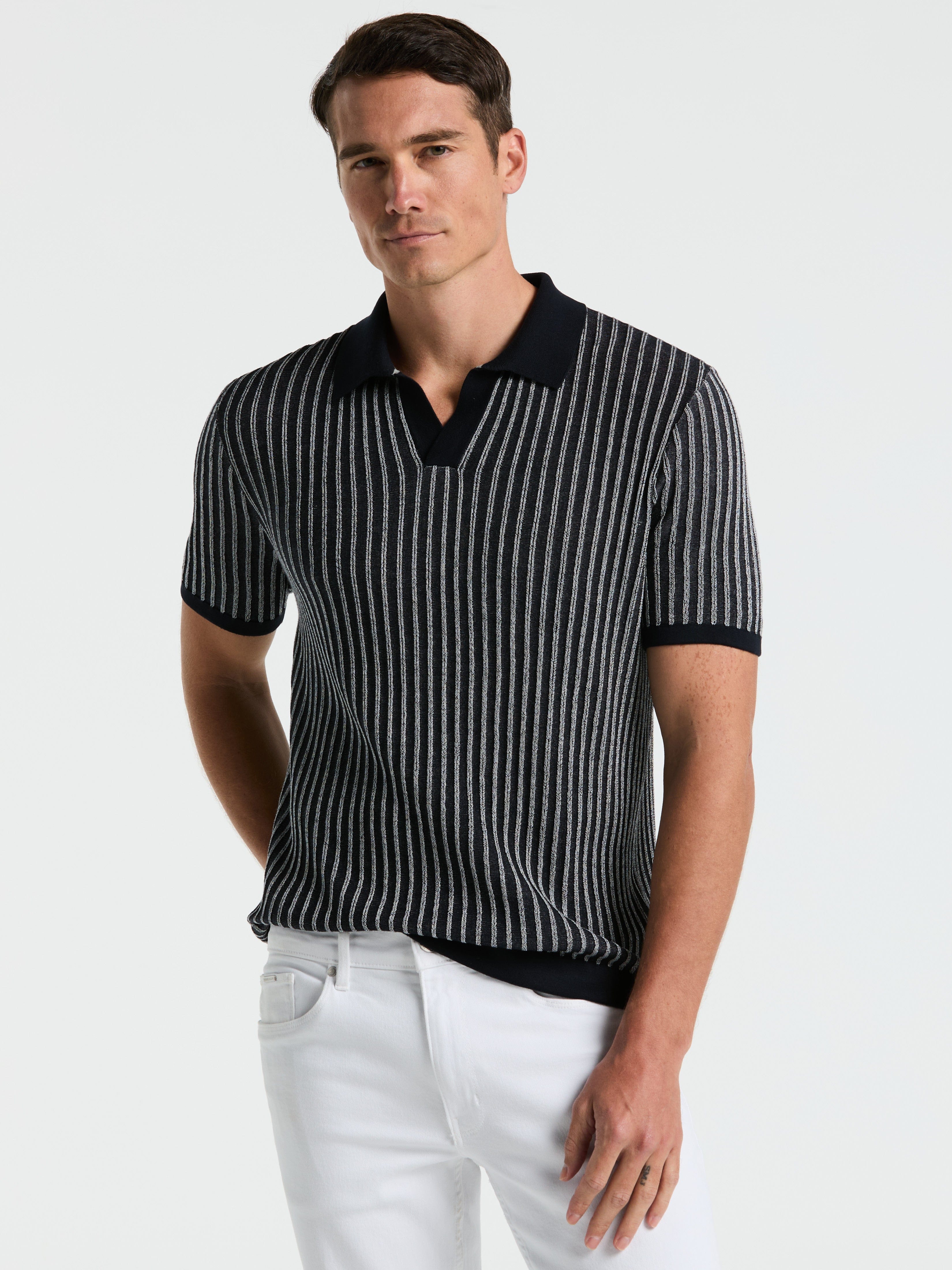 Striped Polo Sweater – Perry Ellis