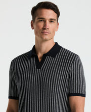 Striped Polo Sweater (Dark Sapphire) 