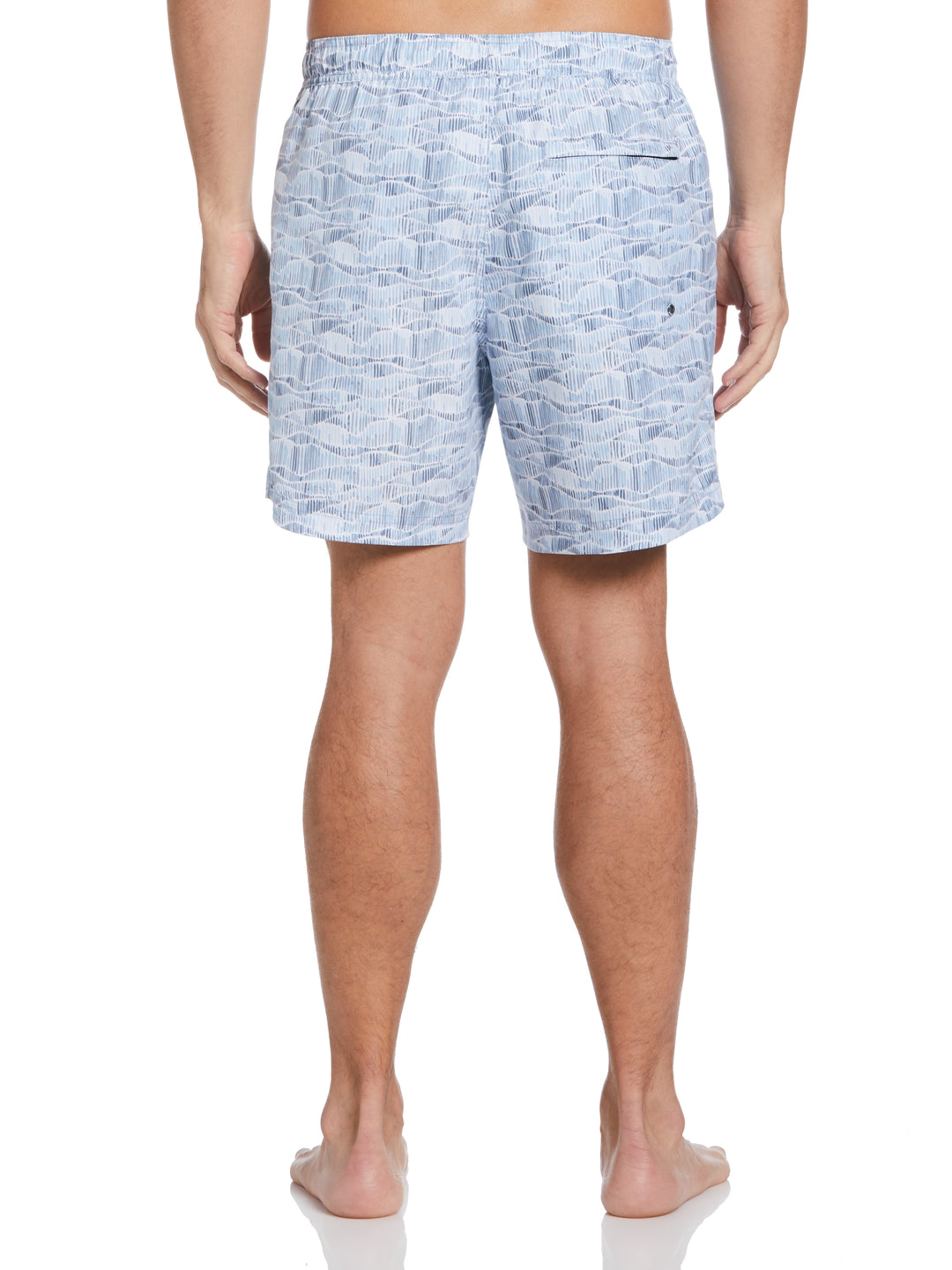Striped Wave Swim Shorts (Dusty Blue) 