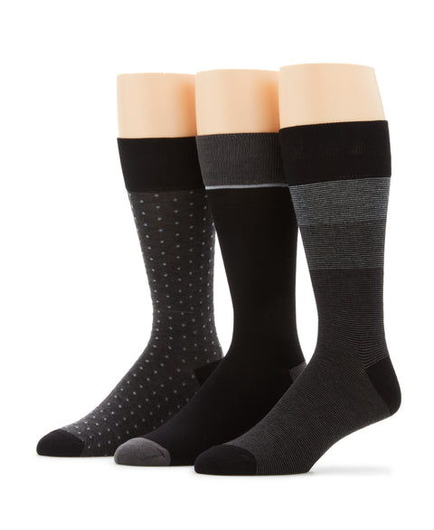 Superior Soft Luxury Stripe Color Block Socks (Black) 