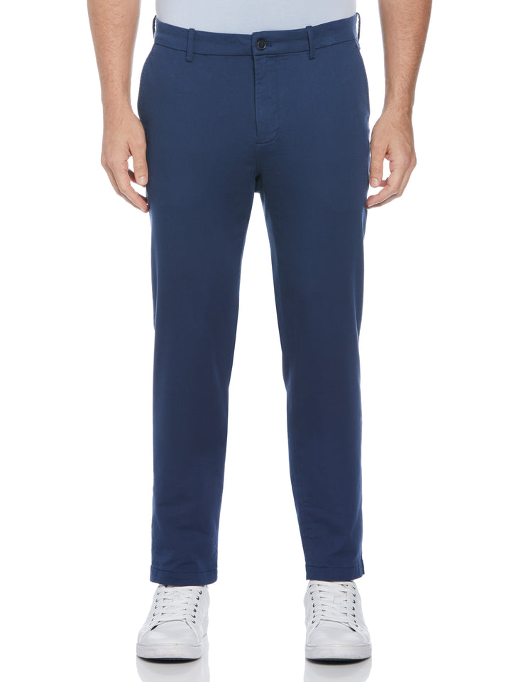 Slim Fit Dobby Flat Front Stretch Chino (Dark Denim) 